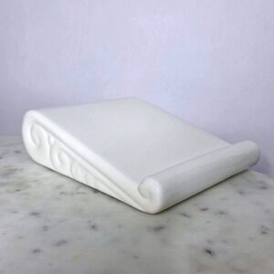 White Ceramic Dry Erase Board Desk Accssry Scroll Angled Memo Tablet Aesthetic